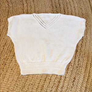 White Vintage Dior V-Neck Sweater for Women
